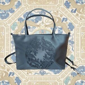 Vintage Fashion Express 90s Black Convertible Handbag Crossbody Purse OS